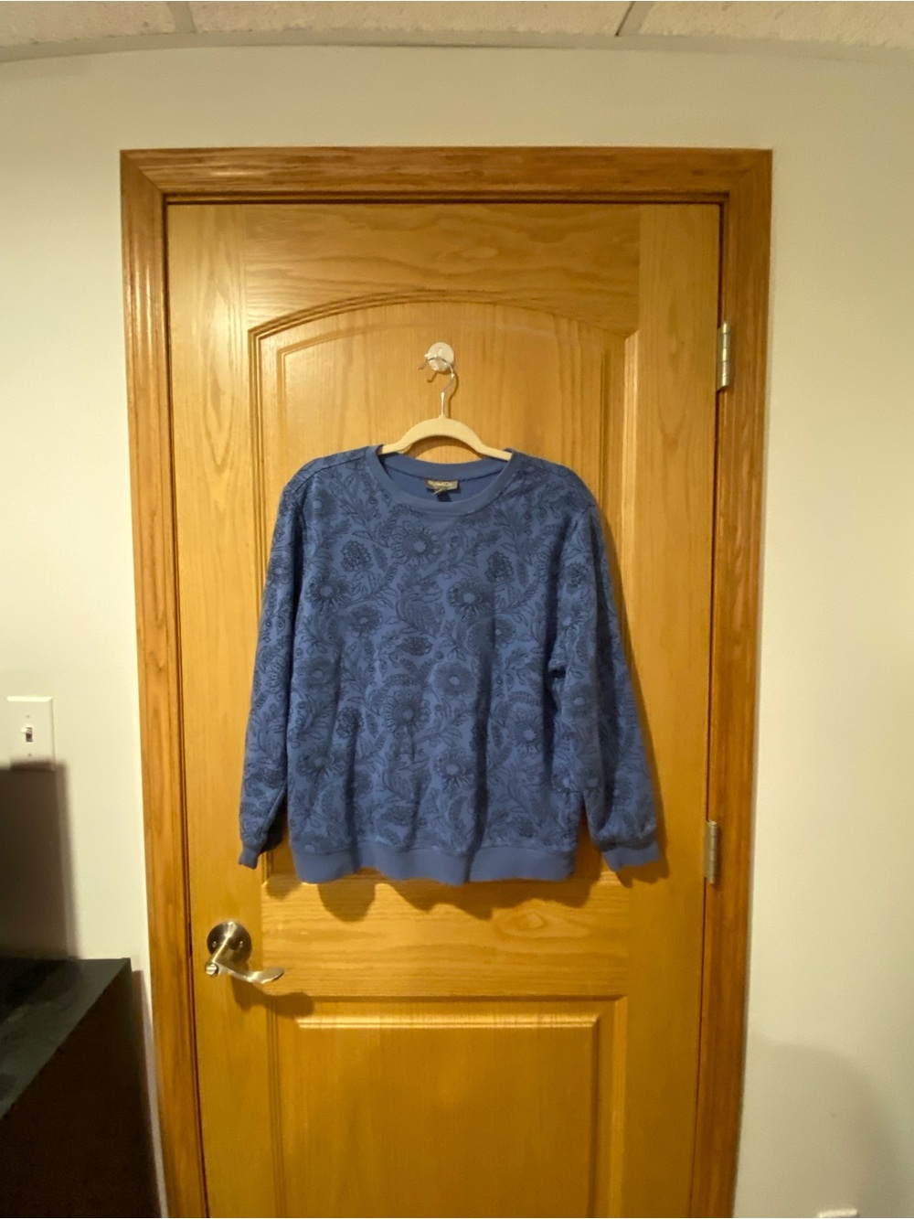 Style & Co Women’s Size PXL Blue Wildflower Pattern Crew Neck Sweatshirt